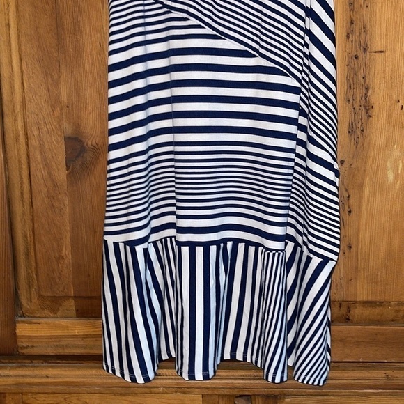 JohnPaulRichard Blue & White Striped Print Sleeveless Summer dress Sz. S - Picture 7 of 11